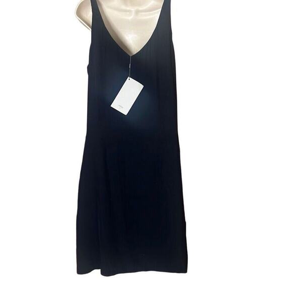 NWT Minimum Women's Black V-Neck Sleeveless Tie Sleeve Shift Mini Dress Size 36 - Picture 2 of 4